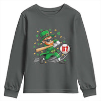 67 St Patricks Day Youth Sweatshirt Funny Six Seven Leprechaun Playing Baseball Meme