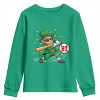 67 St Patricks Day Youth Sweatshirt Funny Six Seven Leprechaun Playing Baseball Meme