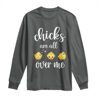 Chicks Are All Over Me Long Sleeve Shirt Funny Easter Kids
