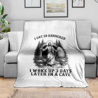 Christian Easter Jesus Throw Blanket I Got So Hammered Woke Up 3 Days