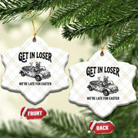 Get In Loser We're Late For Easter Ceramic Ornament Funny Easter Raccoon Frog Goose Humor