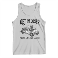 Get In Loser We're Late For Easter Tank Top Funny Easter Raccoon Frog Goose Humor