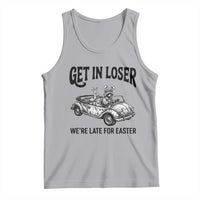 Get In Loser We're Late For Easter Tank Top Funny Easter Raccoon Frog Goose Humor