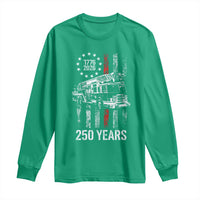 Fireman 250 Years of America Long Sleeve Shirt Fireman American Flag Thin Red Line Firefighter