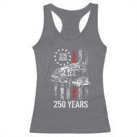 Fireman 250 Years of America Racerback Tank Top Fireman American Flag Thin Red Line Firefighter