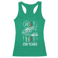 Fireman 250 Years of America Racerback Tank Top Fireman American Flag Thin Red Line Firefighter