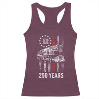 Fireman 250 Years of America Racerback Tank Top Fireman American Flag Thin Red Line Firefighter