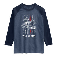 Fireman 250 Years of America Raglan Shirt Fireman American Flag Thin Red Line Firefighter