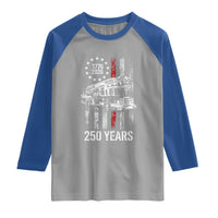 Fireman 250 Years of America Raglan Shirt Fireman American Flag Thin Red Line Firefighter