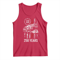 Fireman 250 Years of America Tank Top Fireman American Flag Thin Red Line Firefighter