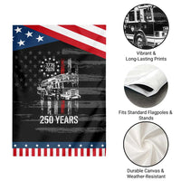 Fireman 250 Years of America Patriotic Garden Flag Fireman American Flag Thin Red Line Firefighter