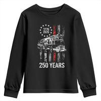 Fireman 250 Years of America Youth Sweatshirt Fireman American Flag Thin Red Line Firefighter