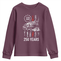 Fireman 250 Years of America Youth Sweatshirt Fireman American Flag Thin Red Line Firefighter