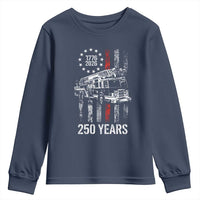 Fireman 250 Years of America Youth Sweatshirt Fireman American Flag Thin Red Line Firefighter