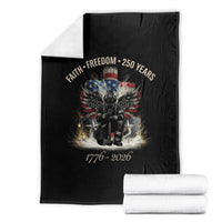 Fireman 250 Years of America Throw Blanket Faith Freedom Firefighter American Flag Cross