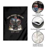 Fireman 250 Years of America Garden Flag Faith Freedom Firefighter American Flag Cross