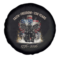 Fireman 250 Years of America Spare Tire Cover Faith Freedom Firefighter American Flag Cross
