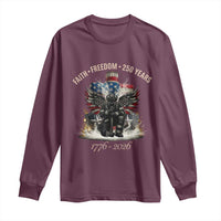 Fireman 250 Years of America Long Sleeve Shirt Faith Freedom Firefighter American Flag Cross