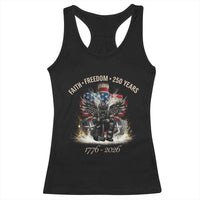 Fireman 250 Years of America Racerback Tank Top Faith Freedom Firefighter American Flag Cross