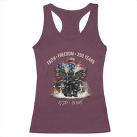 Fireman 250 Years of America Racerback Tank Top Faith Freedom Firefighter American Flag Cross