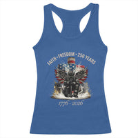 Fireman 250 Years of America Racerback Tank Top Faith Freedom Firefighter American Flag Cross
