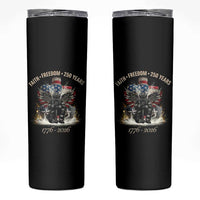 Fireman 250 Years of America Skinny Tumbler Faith Freedom Firefighter American Flag Cross