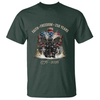 Fireman 250 Years of America T Shirt Faith Freedom Firefighter American Flag Cross