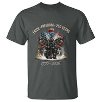 Fireman 250 Years of America T Shirt Faith Freedom Firefighter American Flag Cross