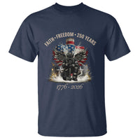 Fireman 250 Years of America T Shirt Faith Freedom Firefighter American Flag Cross