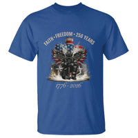 Fireman 250 Years of America T Shirt Faith Freedom Firefighter American Flag Cross