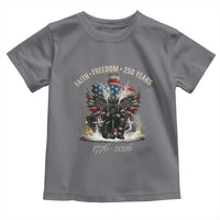 Fireman 250 Years of America Toddler T Shirt Faith Freedom Firefighter American Flag Cross