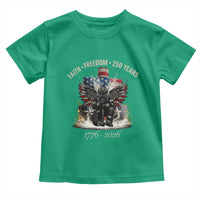 Fireman 250 Years of America Toddler T Shirt Faith Freedom Firefighter American Flag Cross