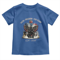 Fireman 250 Years of America Toddler T Shirt Faith Freedom Firefighter American Flag Cross