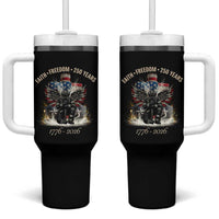 Fireman 250 Years of America Tumbler With Handle Faith Freedom Firefighter American Flag Cross