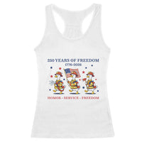 Fireman 250 Years of America Racerback Tank Top Silly Goose Firefighter Honor Service Freedom