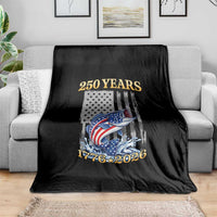America 250th Fishing Throw Blanket Patriotic Fisherman American Flag