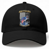 America 250th Fishing Baseball Cap Patriotic Fisherman American Flag