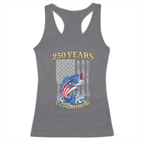 America 250th Fishing Racerback Tank Top Patriotic Fisherman American Flag
