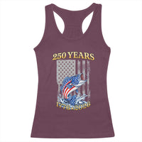 America 250th Fishing Racerback Tank Top Patriotic Fisherman American Flag