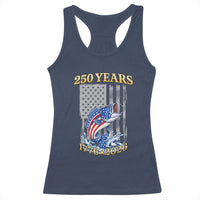 America 250th Fishing Racerback Tank Top Patriotic Fisherman American Flag