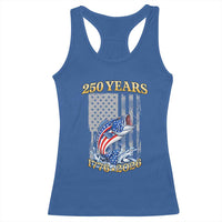 America 250th Fishing Racerback Tank Top Patriotic Fisherman American Flag