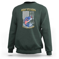 America 250th Fishing Sweatshirt Patriotic Fisherman American Flag