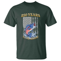 America 250th Fishing T Shirt Patriotic Fisherman American Flag