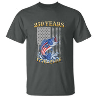America 250th Fishing T Shirt Patriotic Fisherman American Flag