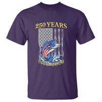 America 250th Fishing T Shirt Patriotic Fisherman American Flag