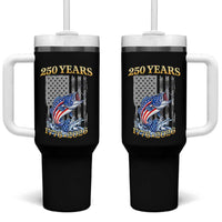 America 250th Fishing Tumbler With Handle Patriotic Fisherman American Flag