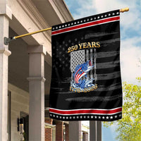 America 250th Fishing Patriotic Garden Flag Patriotic Fisherman American Flag