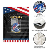 America 250th Fishing Patriotic Garden Flag Patriotic Fisherman American Flag
