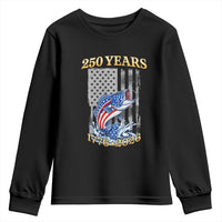 America 250th Fishing Youth Sweatshirt Patriotic Fisherman American Flag