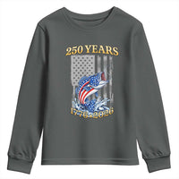 America 250th Fishing Youth Sweatshirt Patriotic Fisherman American Flag
